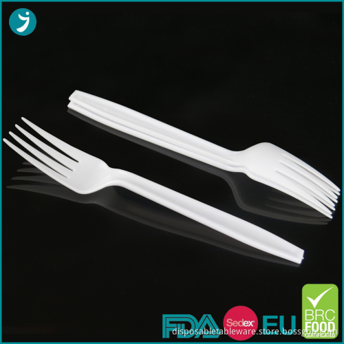 Disposable Plastic Fork White Medium Weight 3.5g